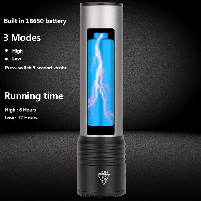 Đèn Pin Led Siêu Sáng 4 Chế Độ Chiếu Sáng Có Thể Sạc Lại T6 18650