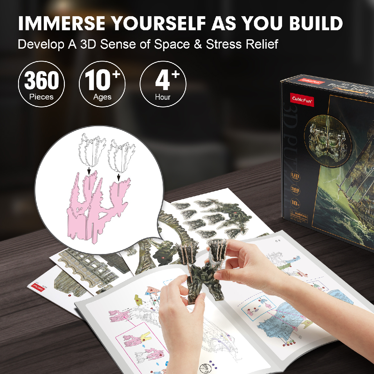 Đồ Chơi Trẻ Em Xếp Hình 3D Có Đèn LED: Tàu Flying Dutchman Puzzles L527H