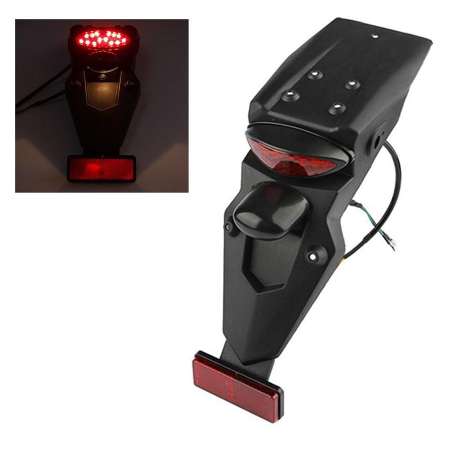 Motorbike Motorcycle Rear Mudguard LED Brake Tail Light for