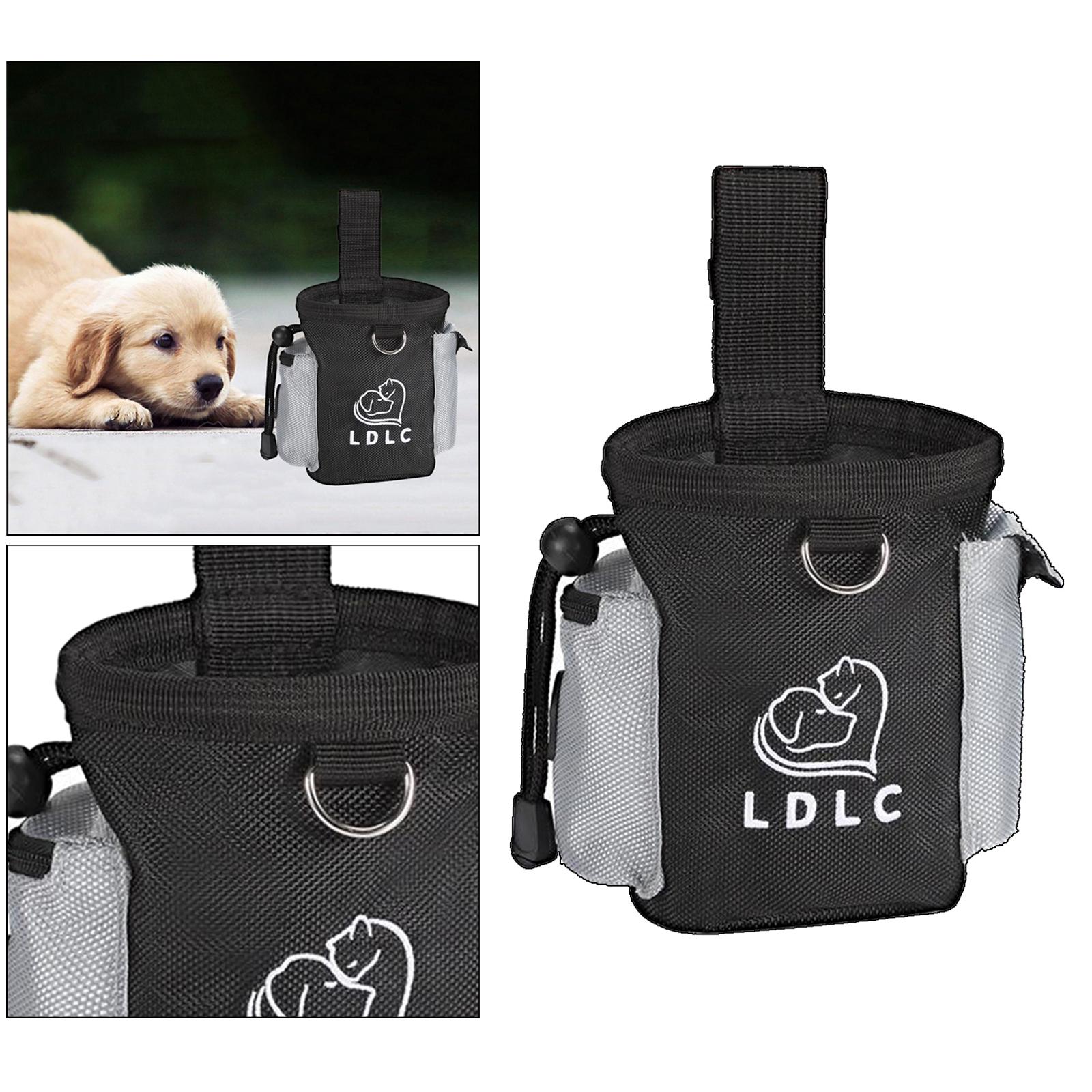 Durable Dog Training Bag Travel Pouch Drawstring Dogs Toys Holder Carrier Black