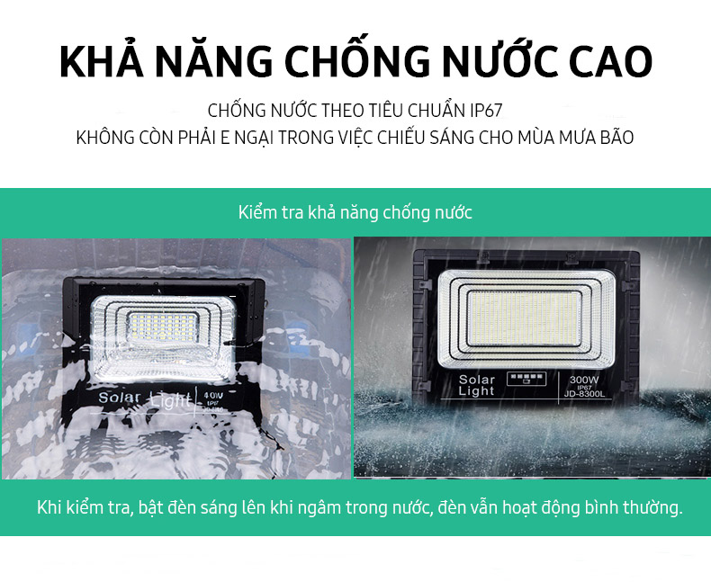 Đèn pha năng lượng mặt trời JINDIAN nhôm đúc nguyên khối, công suất 25W, Model: JD-8825L NÂNG CẤP 2020