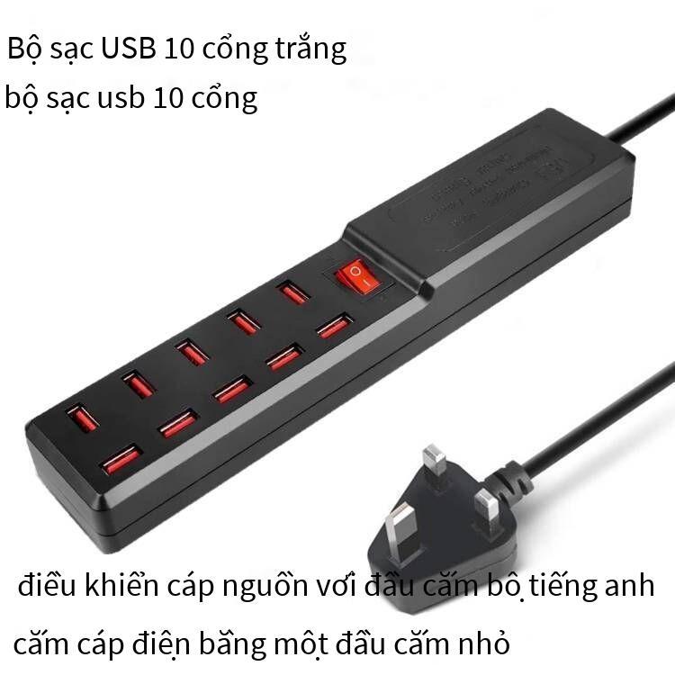 Phong cách mới nhất trong kho Điện thoại di động tiêu chuẩn Anh và Âu Mỹ Máy tính bảng thông minh 10 cổng sạc xốp Nguồn điện USB đầu sạc trực tiếp
