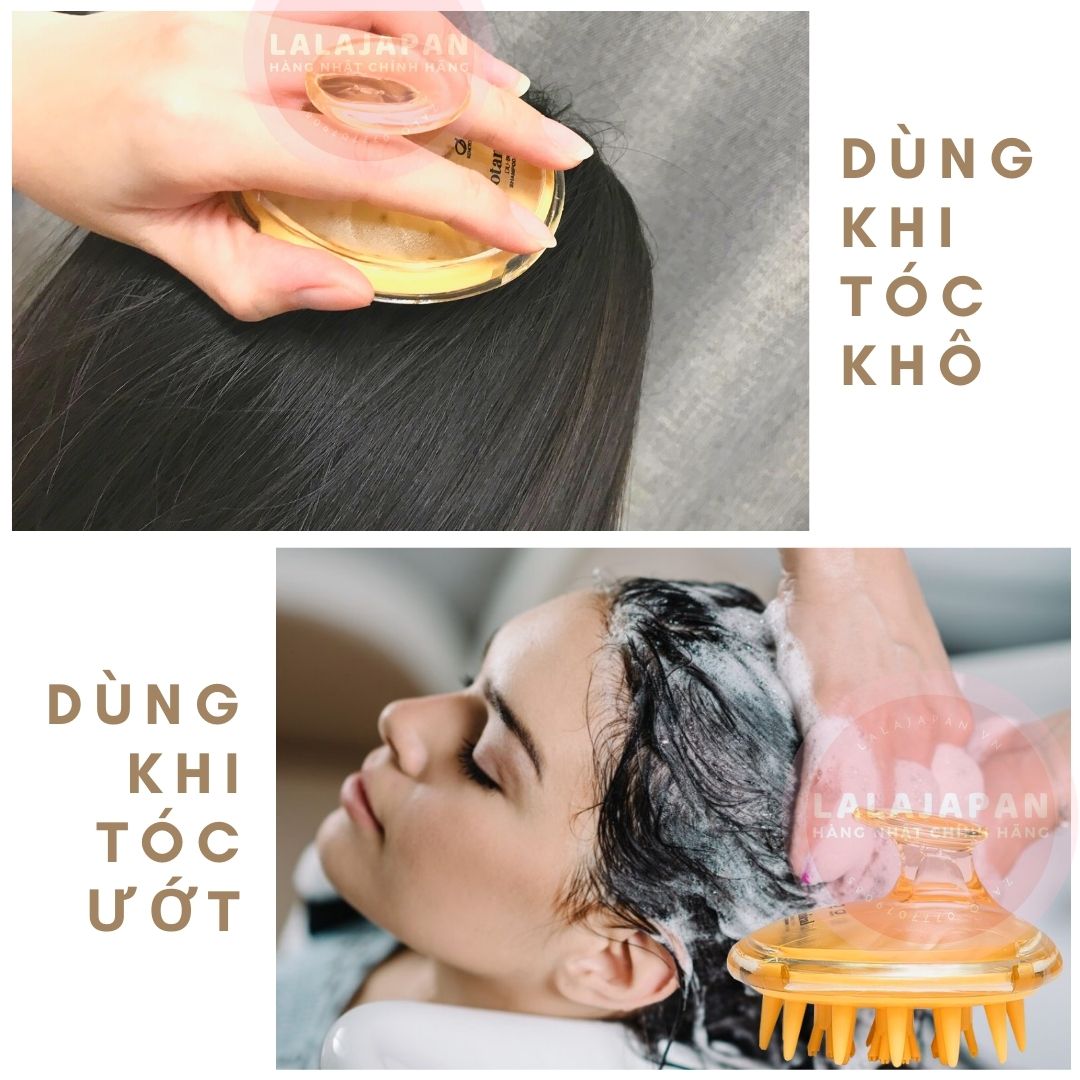 Lược gội đầu dưỡng sinh AMANI Nhật Bản có chứa tinh dầu thảo mộc ngăn ngừa rụng tóc