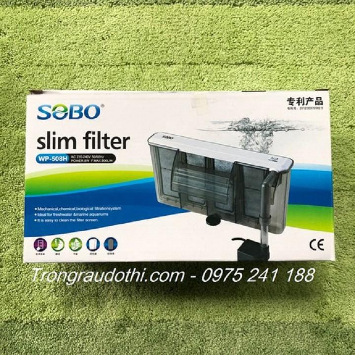 Lọc treo dạng mỏng Sobo WP 408H, 6.8W, phù hợp cho bể cá cảnh dưới 80 lít, chiều dài bể từ 40-60cm