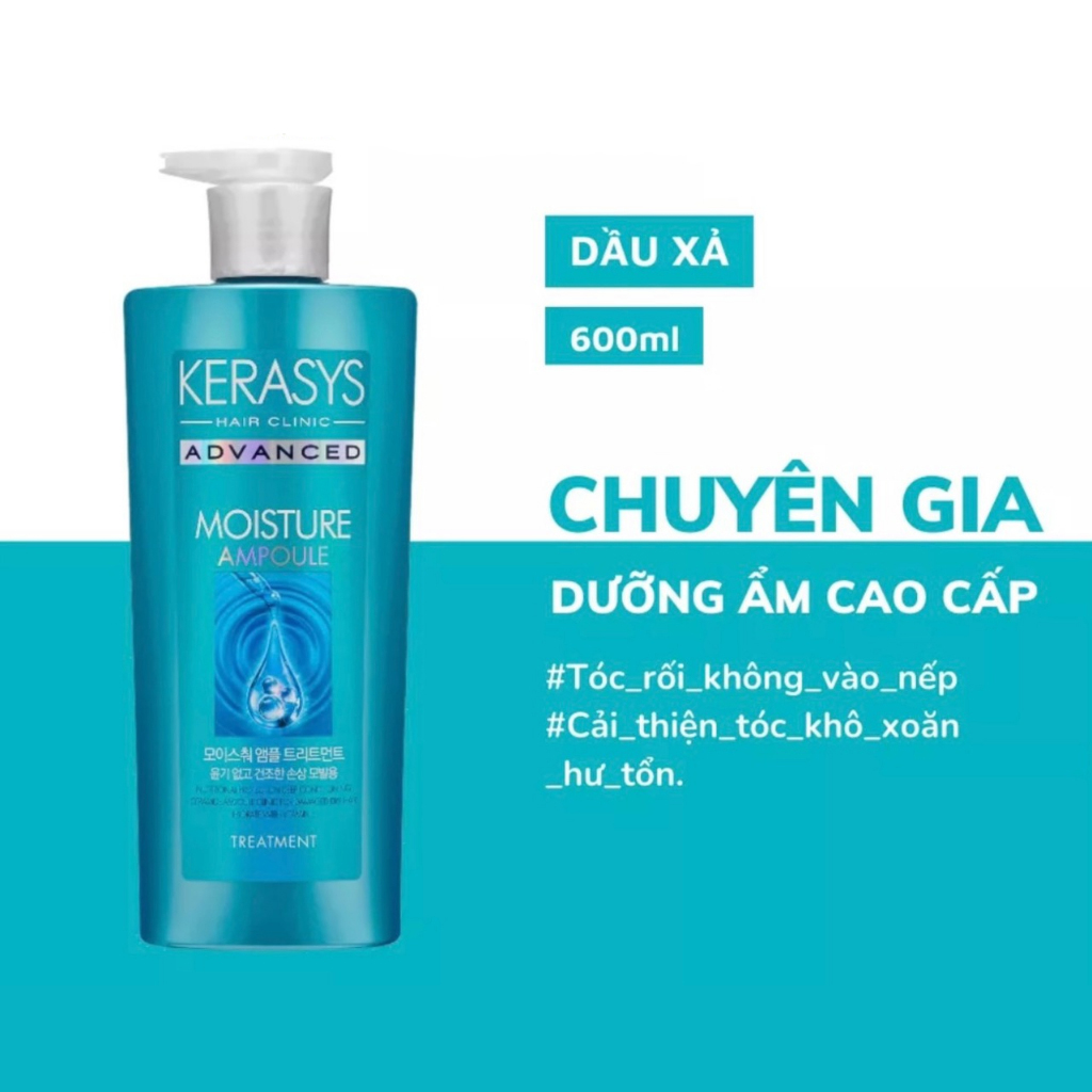 Dầu Gội, Xả Kerasys Advance Giúp Tóc Suôn Mượt , Làm Sạch Da Dầu , Giữa Ẩm , Chăm Sóc Tóc Từ Sâu Bên Trong 600ml