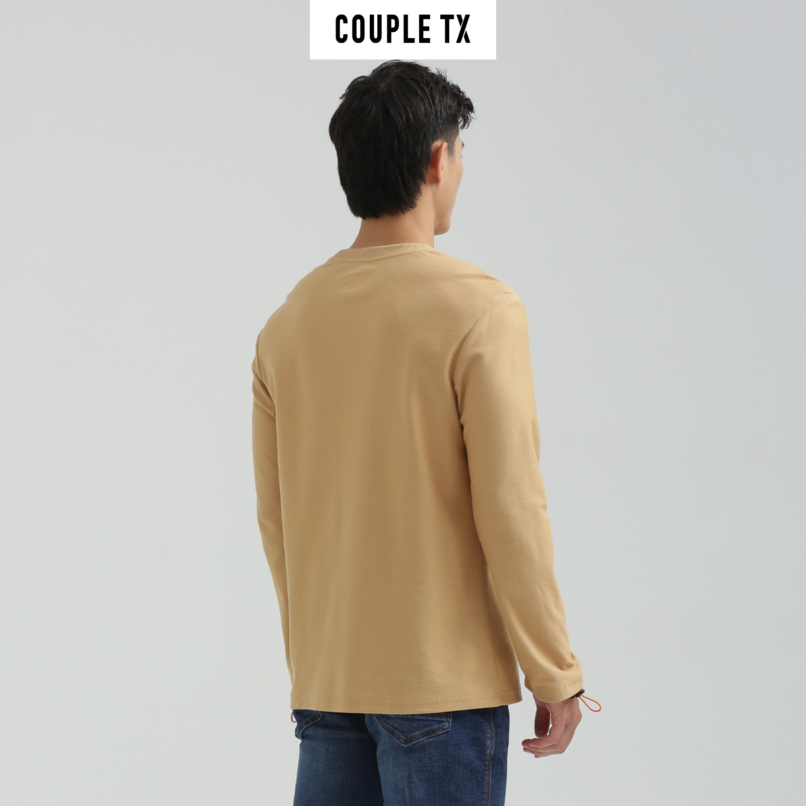 COUPLE TX - Áo Thun Nam Dài Tay Phối Dù Rút MTS 1204