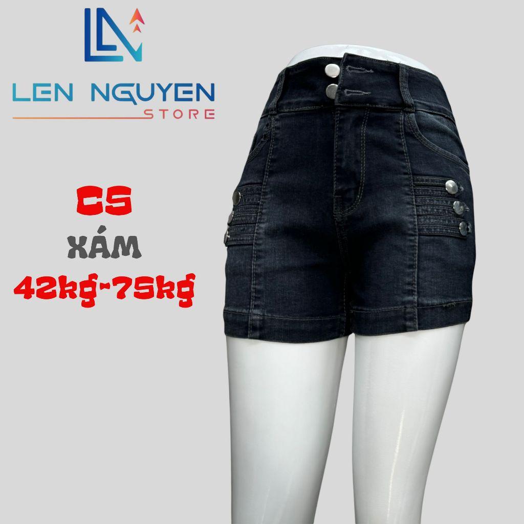 C5_Quần jean nữ, đùi, lưng cao, quần bò nữ dáng ôm, quần rin nữ có big size, cho 42kg đến 75kg,LEN NGUYEN STORE - Xanh Nhạt