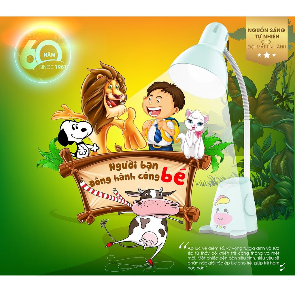 Đèn bàn, đèn LED chống cận thị chính hãng Rạng Đông bóng 5W, thiết kế siêu đáng yêu cho bé