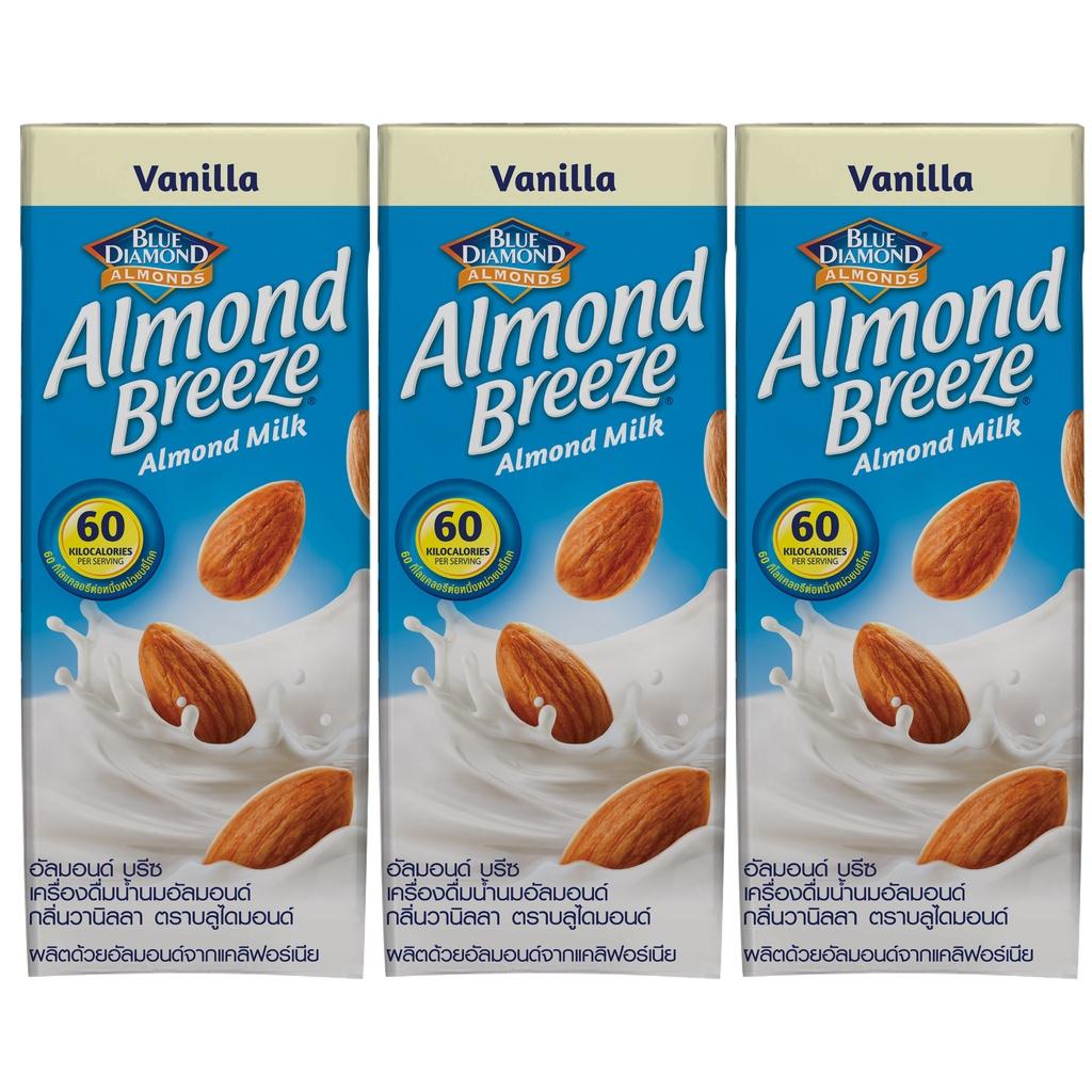 Thùng Sữa hạt hạnh nhân ALMOND BREEZE VANILLA 180ml - Sản phẩm của TẬP ĐOÀN BLUE DIAMOND MỸ - Đứng đầu về sản lượng tiêu thụ tại Mỹ