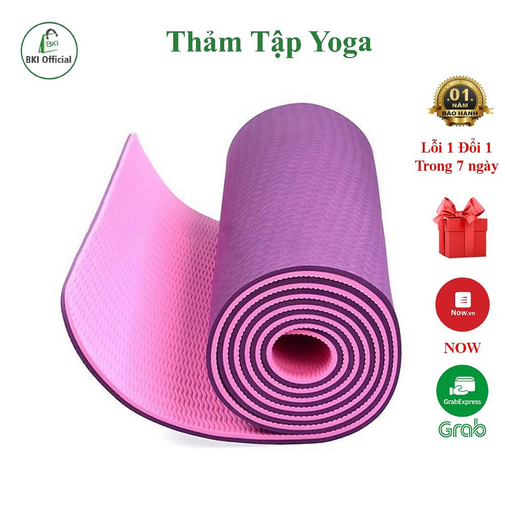 Thảm Tập Yoga Cao Cấp 6 - 8mm Chất liệu TPE Cao Su Non Chống Thấm Nước, Trơn Trượt