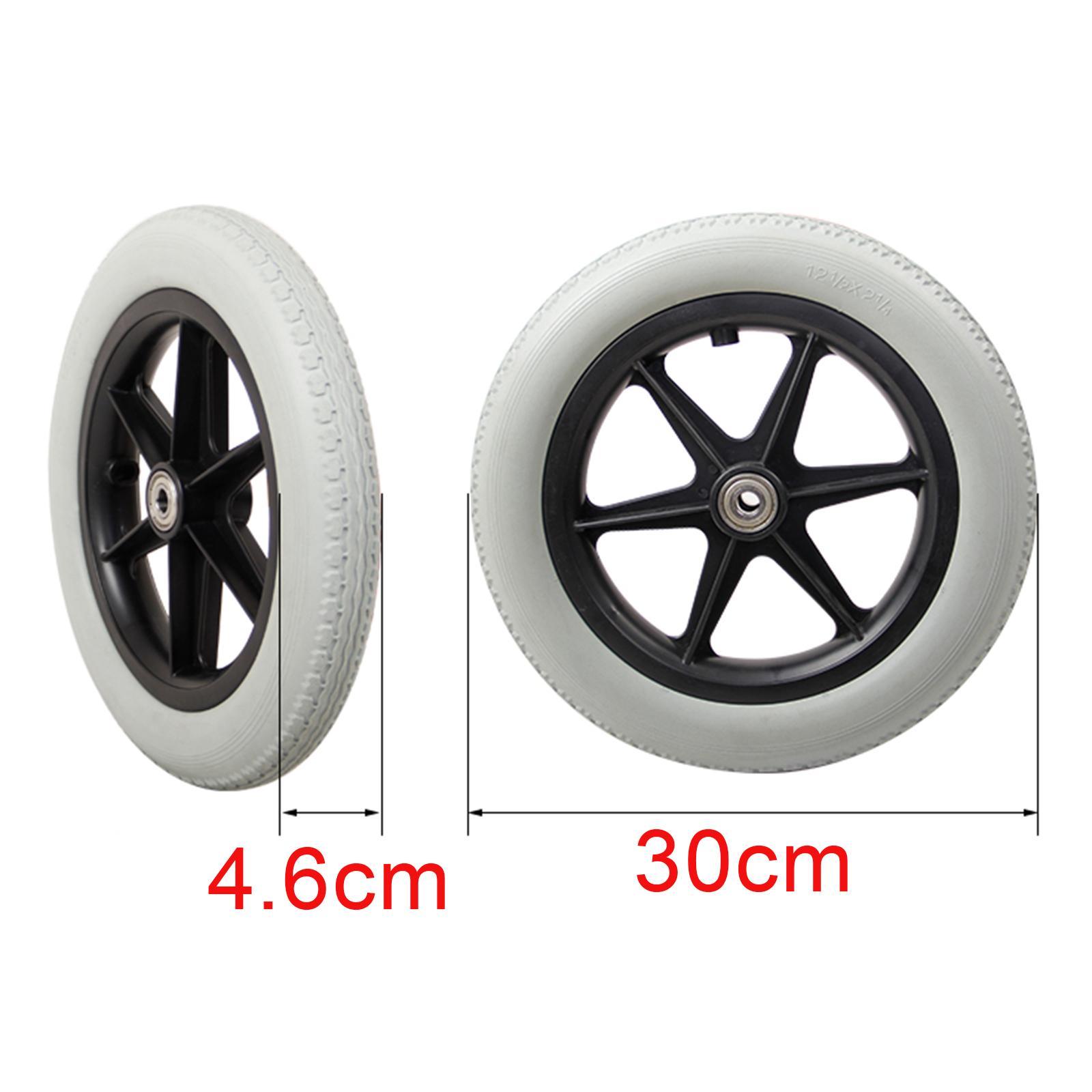 2 pieces 12inch Wheelchair Replacement Rear Wheel for Wheelchairs