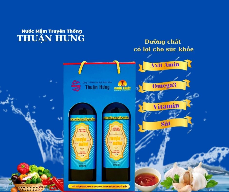 NƯỚC MẮM PHAN THIẾT CHAI THỦY TINH - THUẬN HƯNG 35 ĐẠM/1 HỘP 2 CHAI 500ML