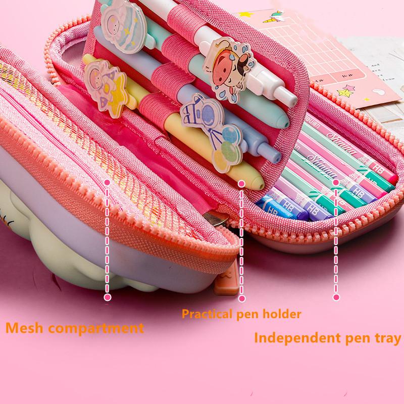 Kawaii Lớn Đựng Văn Phòng Phẩm Túi Trữ Túi Đựng Trang Điểm Dễ Thương Túi Đồ Dùng Học Tập Bé Gái Bé Trai Trẻ Em Quà Tặng Hình Thú Hoạt Hình