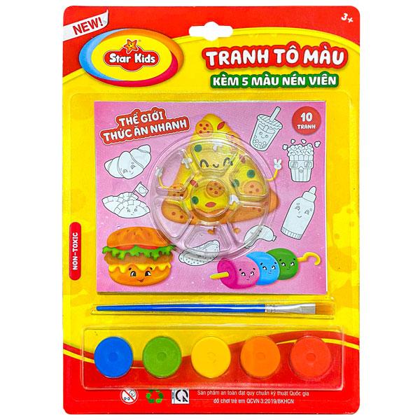 Bộ Đồ Chơi Tranh Tô Màu Kèm 5 Màu Nén Viên - Star Kids K-813