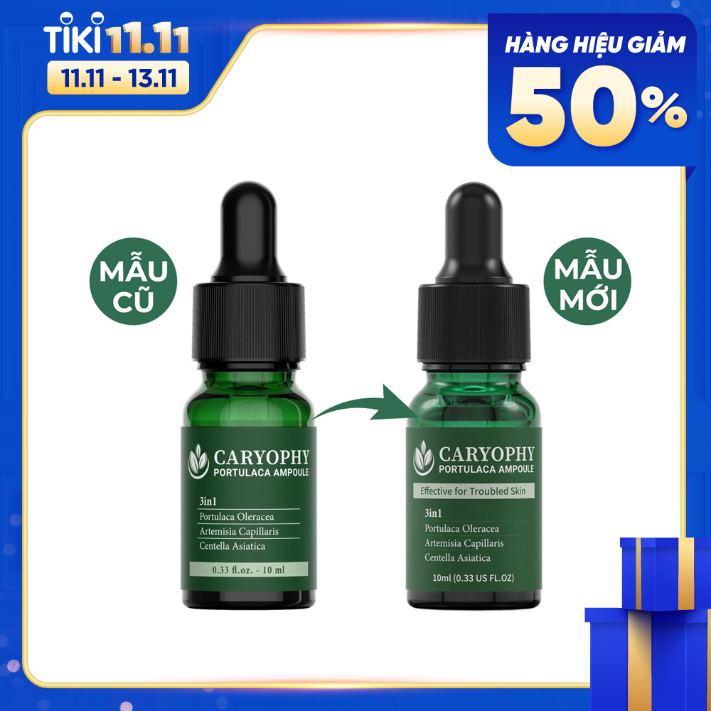 Serum Rau Má hỗ trợ giảm Mụn Caryophy Portulaca Ampoule 10ml