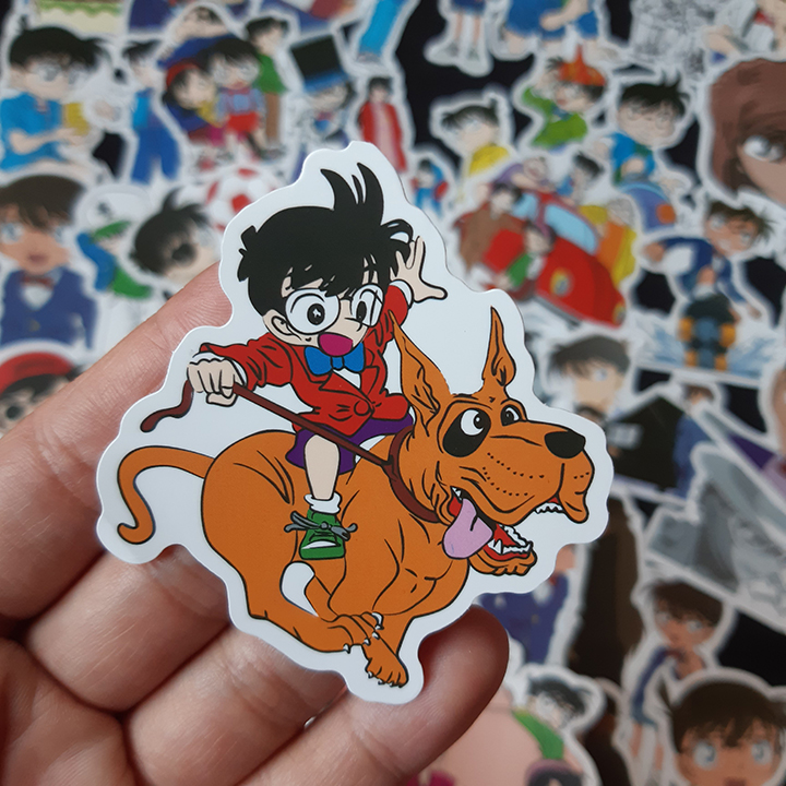 Bộ Sticker dán cao cấp chủ đề THÁM TỬ CONAN - Dùng dán Xe, dán mũ bảo hiểm, dán Laptop