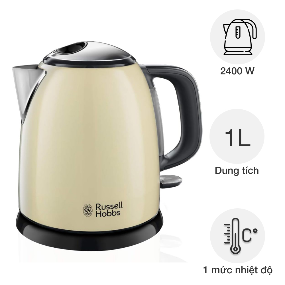 Ấm đun siêu tốc mini Russell Hobbs 24994-70 Colours Plus+ Nhập Đức Hàng Chính Hãng
