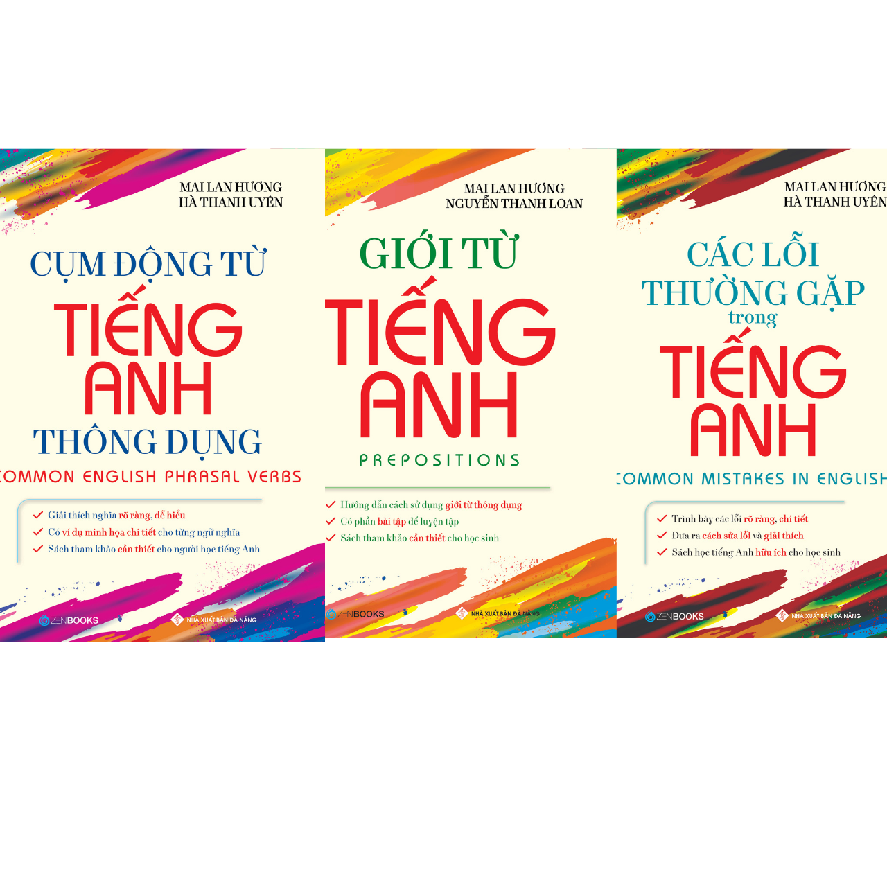 Combo 3 Cuốn: Cụm Động Từ + Giới Từ + Các Lỗi Thường Gặp Trong Tiếng Anh