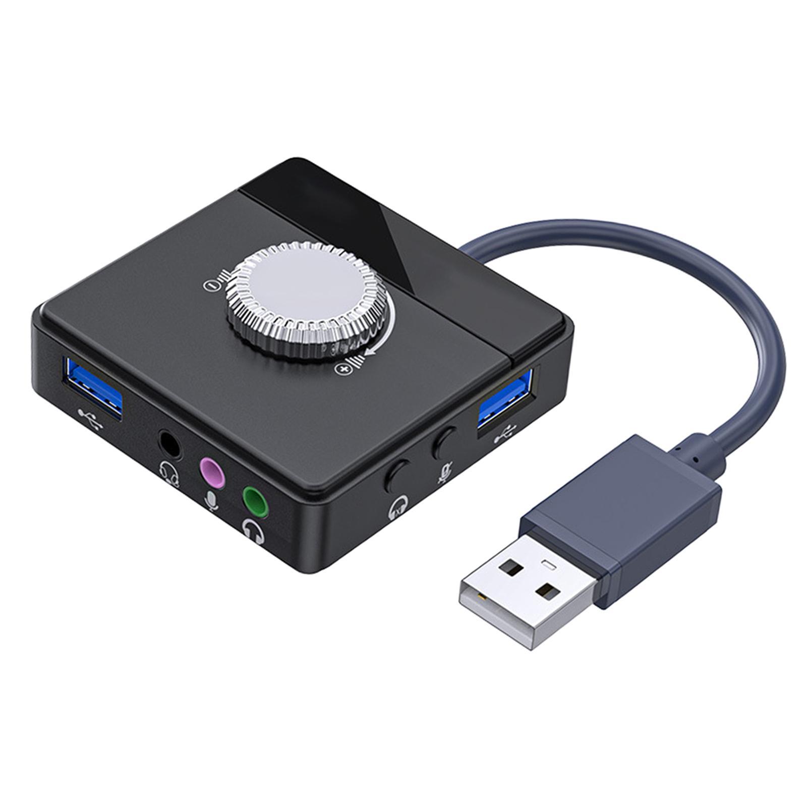 Audio Adapter 3 Ports to 3.5mm Jack High Speed Converts for Microphone Mouse
