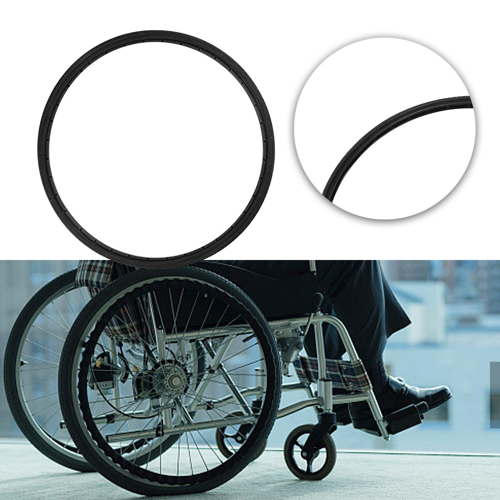 24inch Wheelchair Tire Replacement Solid Tires Puncture Proof Black