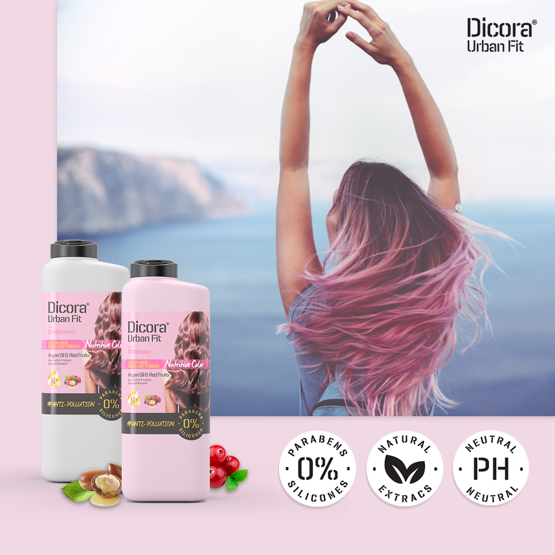 Dầu xả Dicora Urban Fit dành cho tóc nhuộm chiết xuất tinh dầu argan giúp tăng cường dưỡng chất và bảo vệ màu 400ml