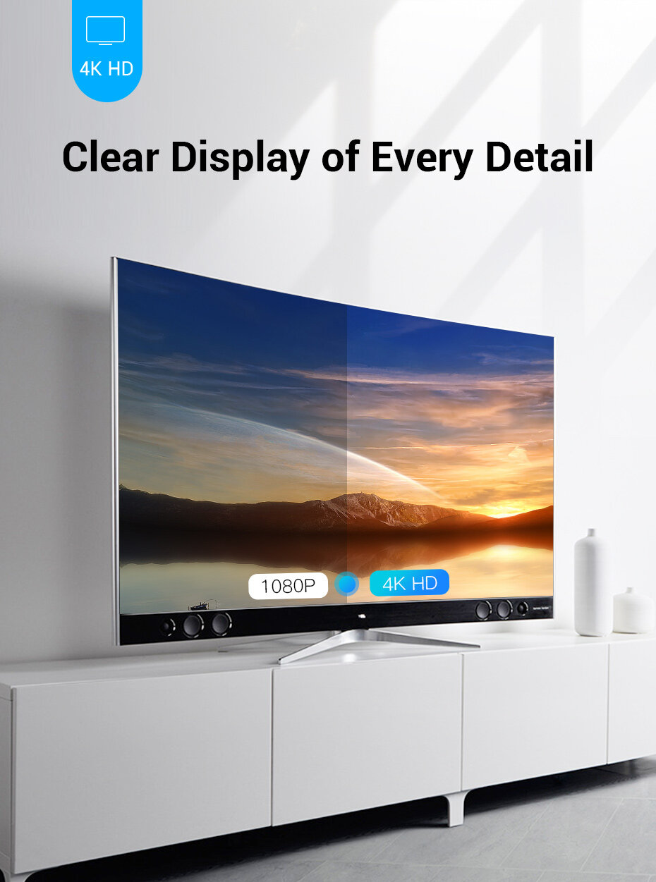 Cáp HDMI chuẩn 2.0 chất lượng  4K 60Hz Vention dây cáp HDMI tốc độ cao chuyên dụng dành cho 1080P 3D TV LCD/màn hình máy chiếu PS4/Xbox/Máy tính/Laptop - Hàng chính hãng