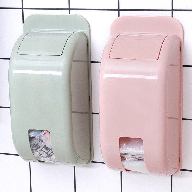 Hộp Đựng Gọn Túi Nilon, Túi Đựng Rác Dán Tường Không Cần Khoan Đục Dính Cực Chắc