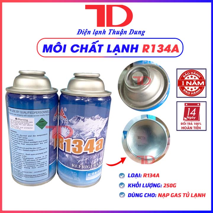 Gas lạnh tủ lạnh và ô tô R134A lon 300ml, gas lon R134A