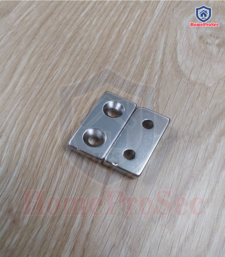 Nam châm siêu cường 2 lỗ 40x20x10mm