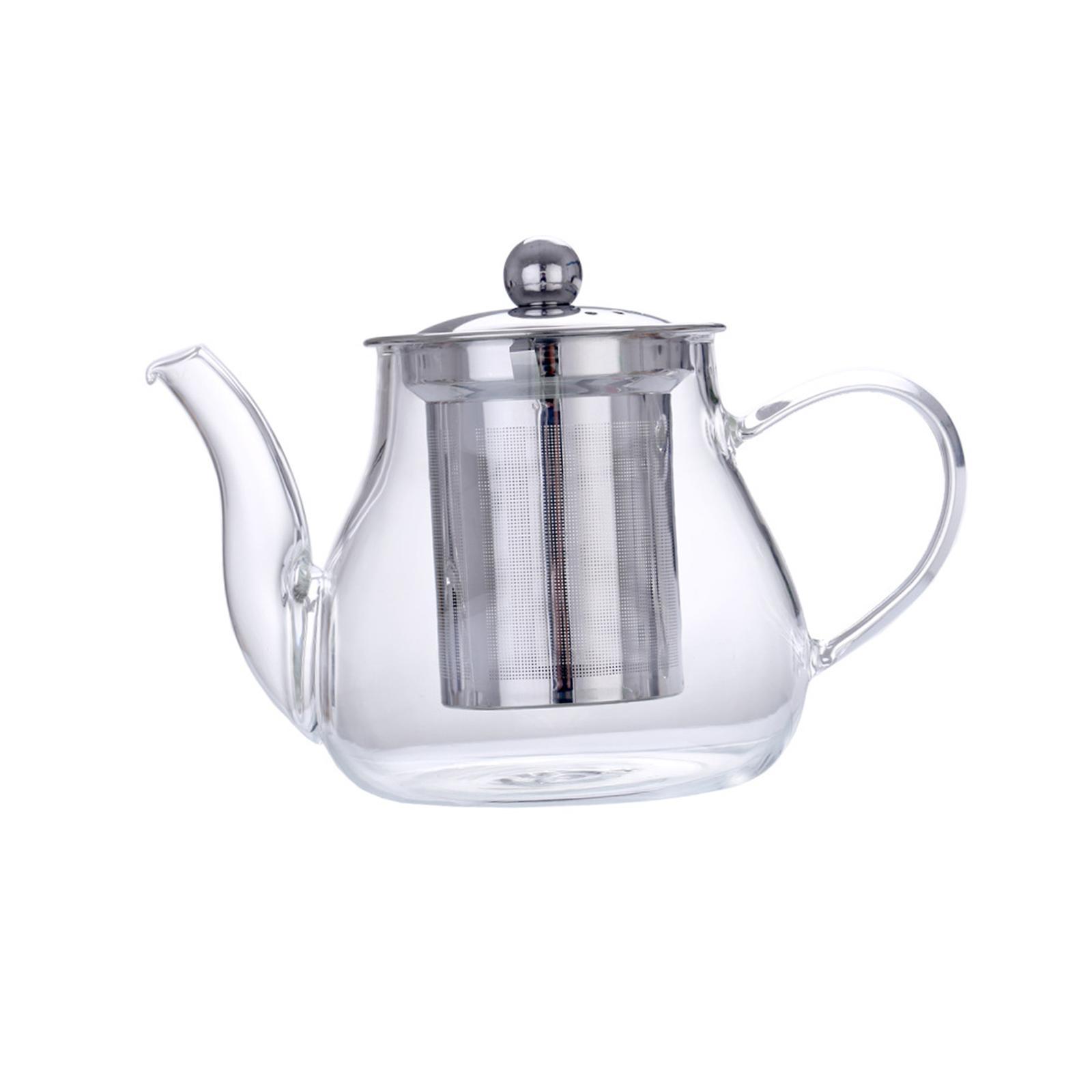 Glass Teapot Blooming Loose Leaf Heatproof with Tea Strainer Tea Pot