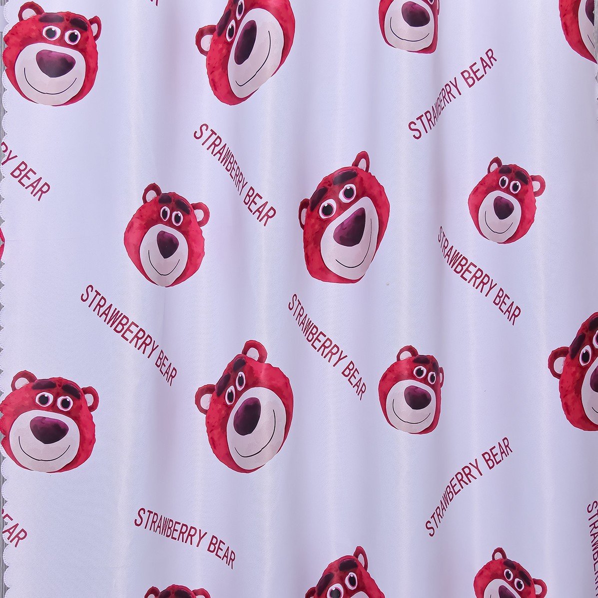 Rèm Khoen Lỗ, Khoen Ri đô, Rèm Dán Tường Mẫu STRAWBERRY BEAR Chống Nắng Tốt, Nhiều Size