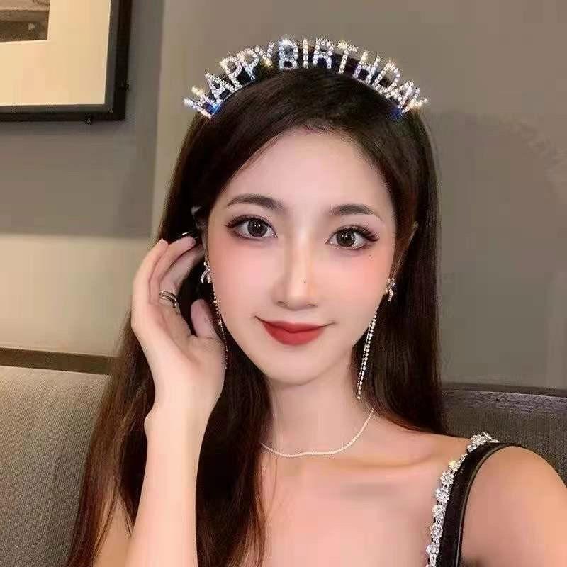 Cài tóc thời trang nữ happy birthday BDS111 - Vàng