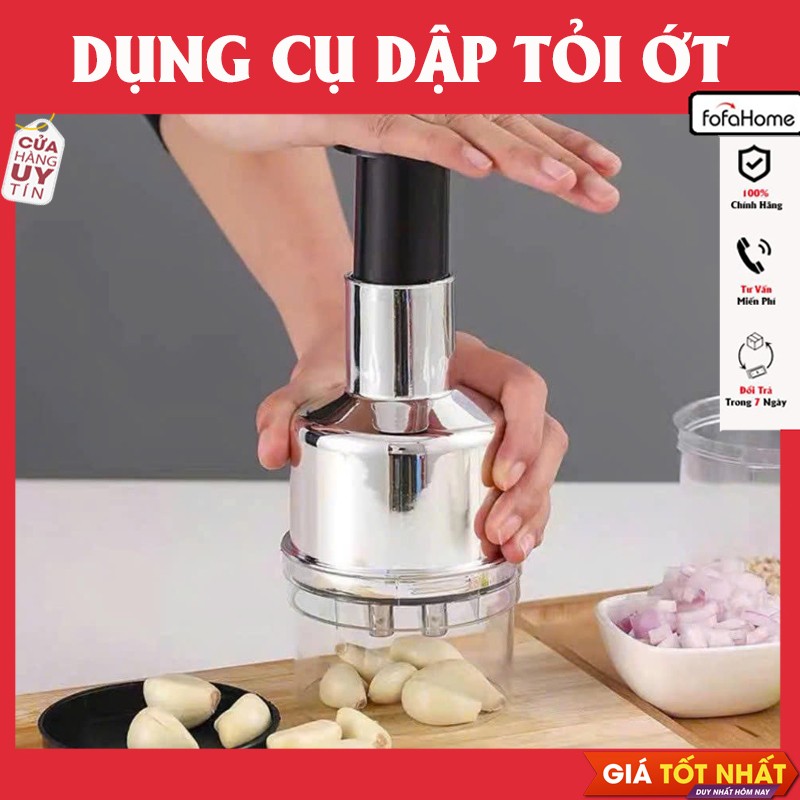 Dụng Cụ Dập, Xay Hành Tỏi, Ớt Nhà Bếp Bằng Nhựa Và Thép Không Gỉ