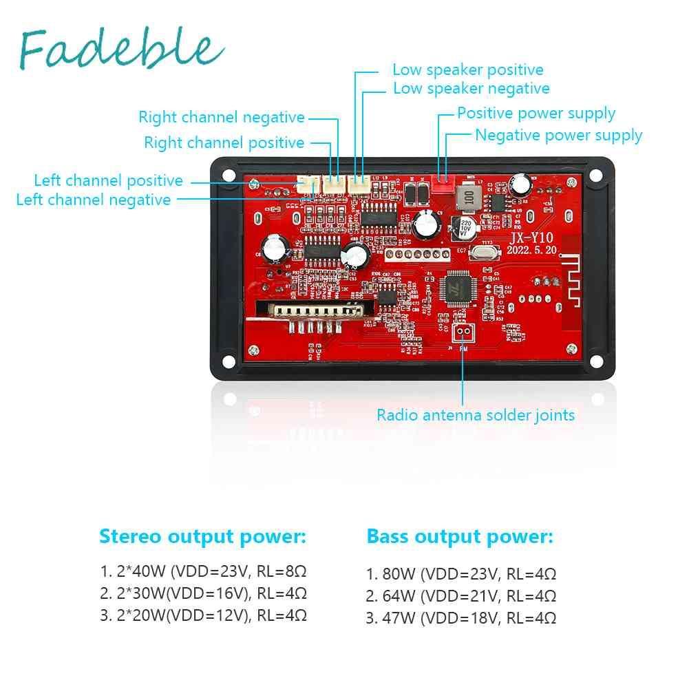 Bảng Mạch Khuếch Đại Âm Thanh MP3 12V 80W Kết Nối Bluetooth 5.0 2x40W