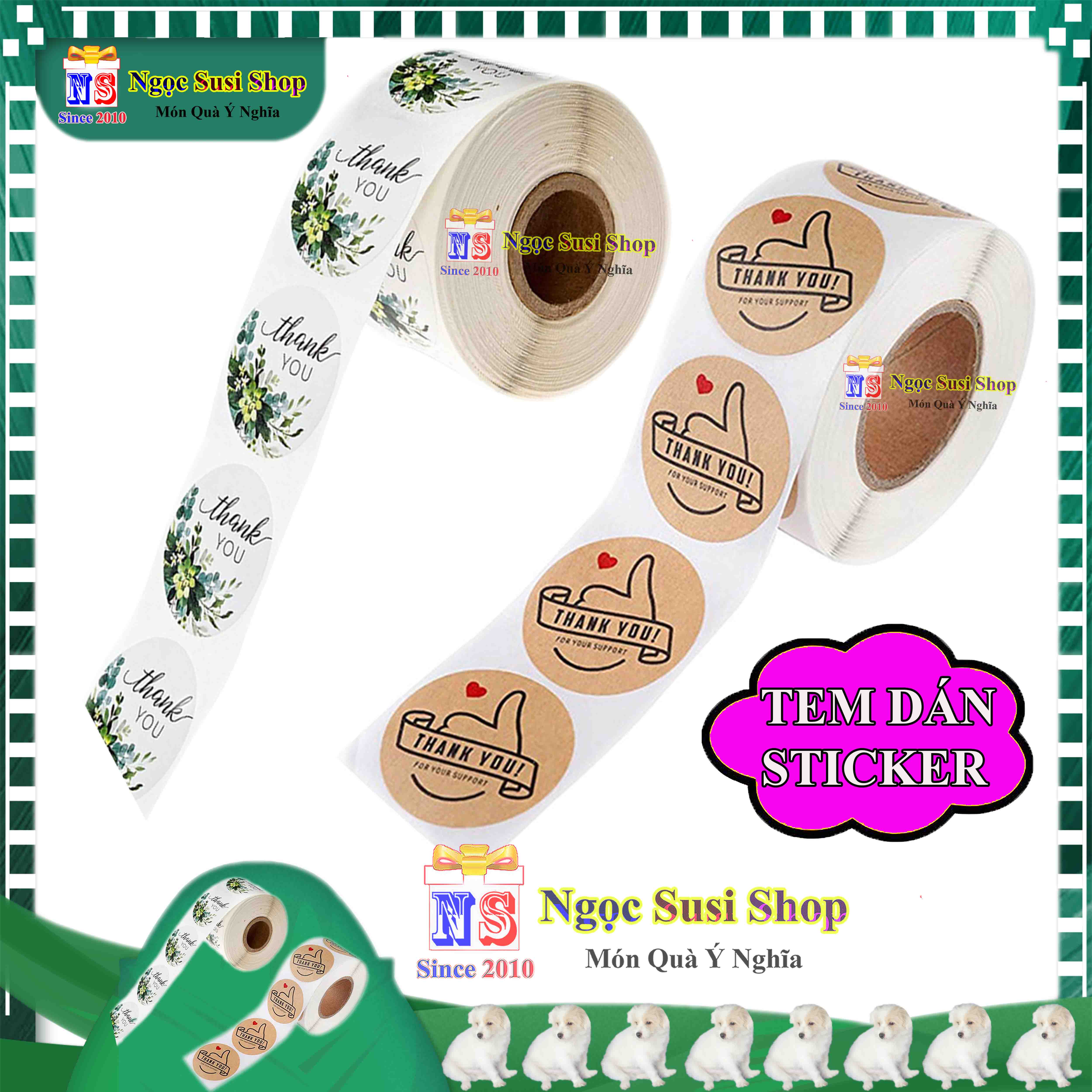 50 TEM DÁN STICKER DECAL NHÃN DÁN THANK YOU CẢM ƠN - GIAO NGẪU NHIÊN MẪU