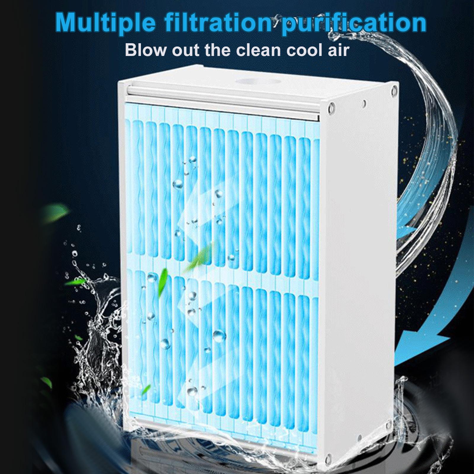 Quạt điều hòa không khí mini di động làm mát, tạo ẩm kết hợp đèn ngủ