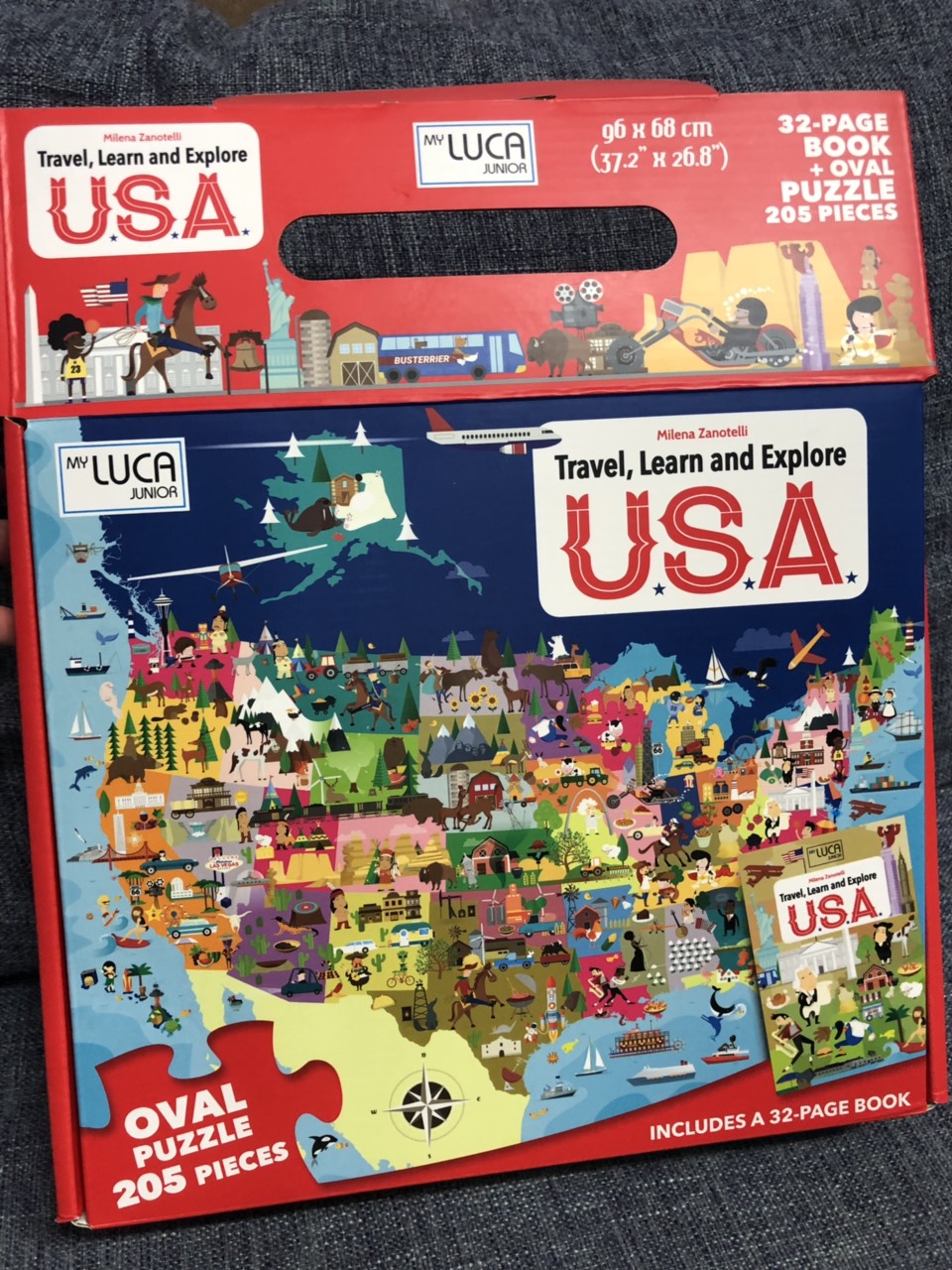 Bộ xếp hình 205 mảnh Khám Phá Nước Mỹ của hãng SASSI JUNIOR  USA Puzzle