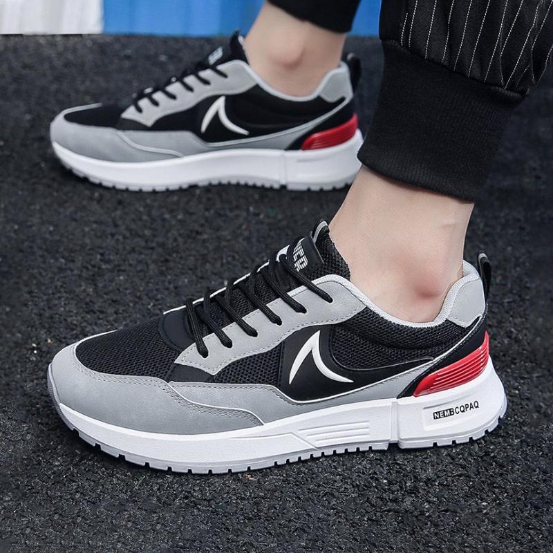 Giày thể thao Sneaker da phối lưới dành cho nam phong cách năng động, trẻ trung AG0156