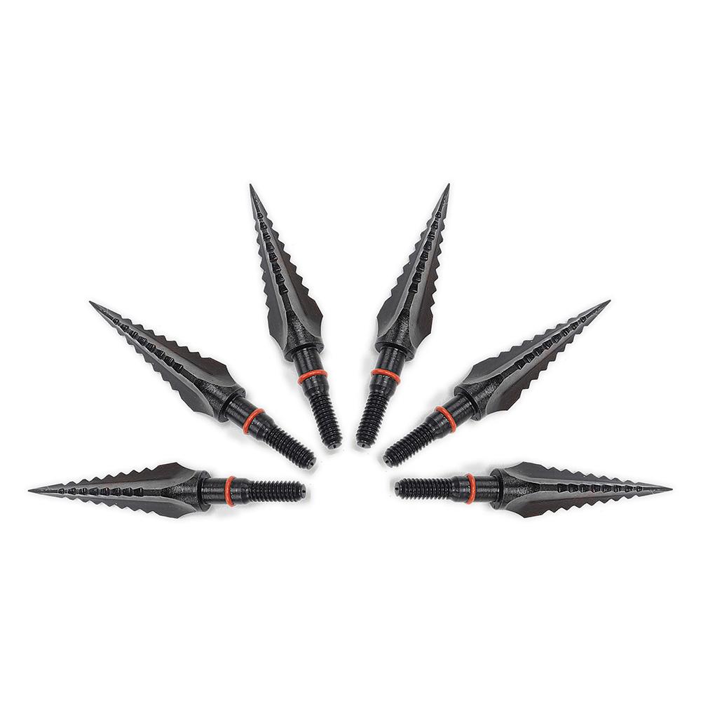 6pcs 125grain Archery Thép bằng thép mũi tên mũi tên mũi tên mũi tên đầu mũi nhọn Color: 6pc black 125gr