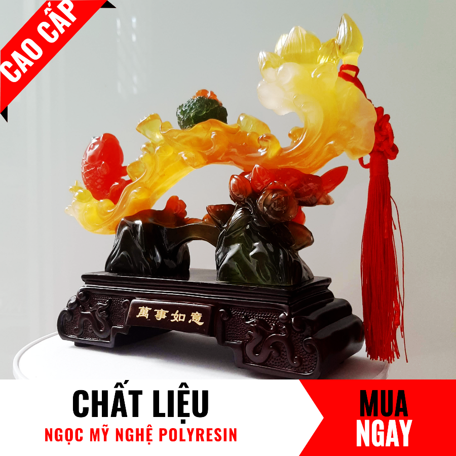 Gậy Cát Tường Như Ý Vật Phẩm Chiêu Tài Trang Trí Phong Thủy Cao 22cm