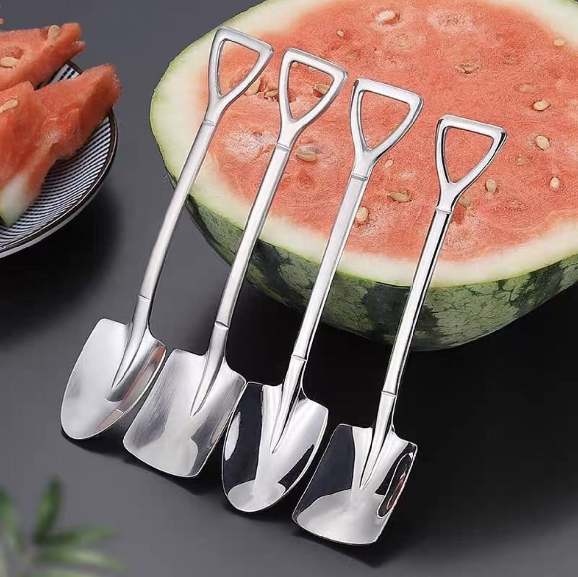 Thìa hình xẻng độc đáo múc kem - Muỗng xúc đồ ăn chất liệu inox không gỉ cao cấp