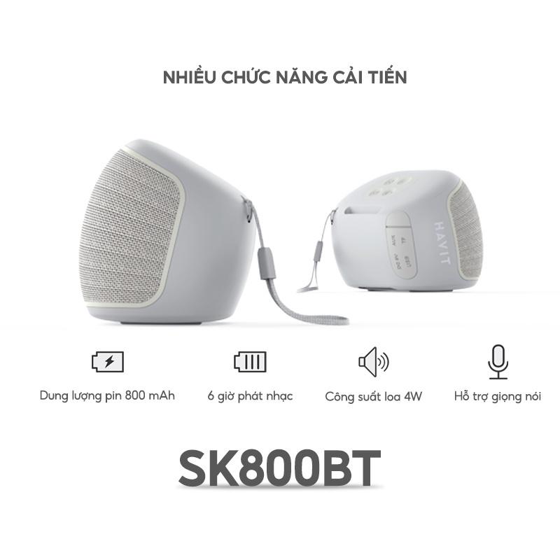 Loa Bluetooth Không Dây HAVIT SK800.BT Thiết Kế Nhỏ Gọn, BT 5.0, Công Suất 4W, Thời Gian Chơi Lên Đến 6H - Hàng Chính Hãng