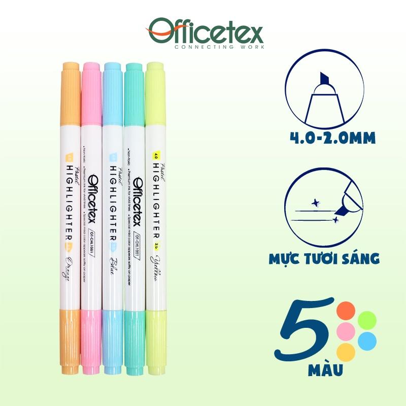 Bút Dạ Quang Officetex màu Pastel OT-CHL1001 (bộ 5 màu)