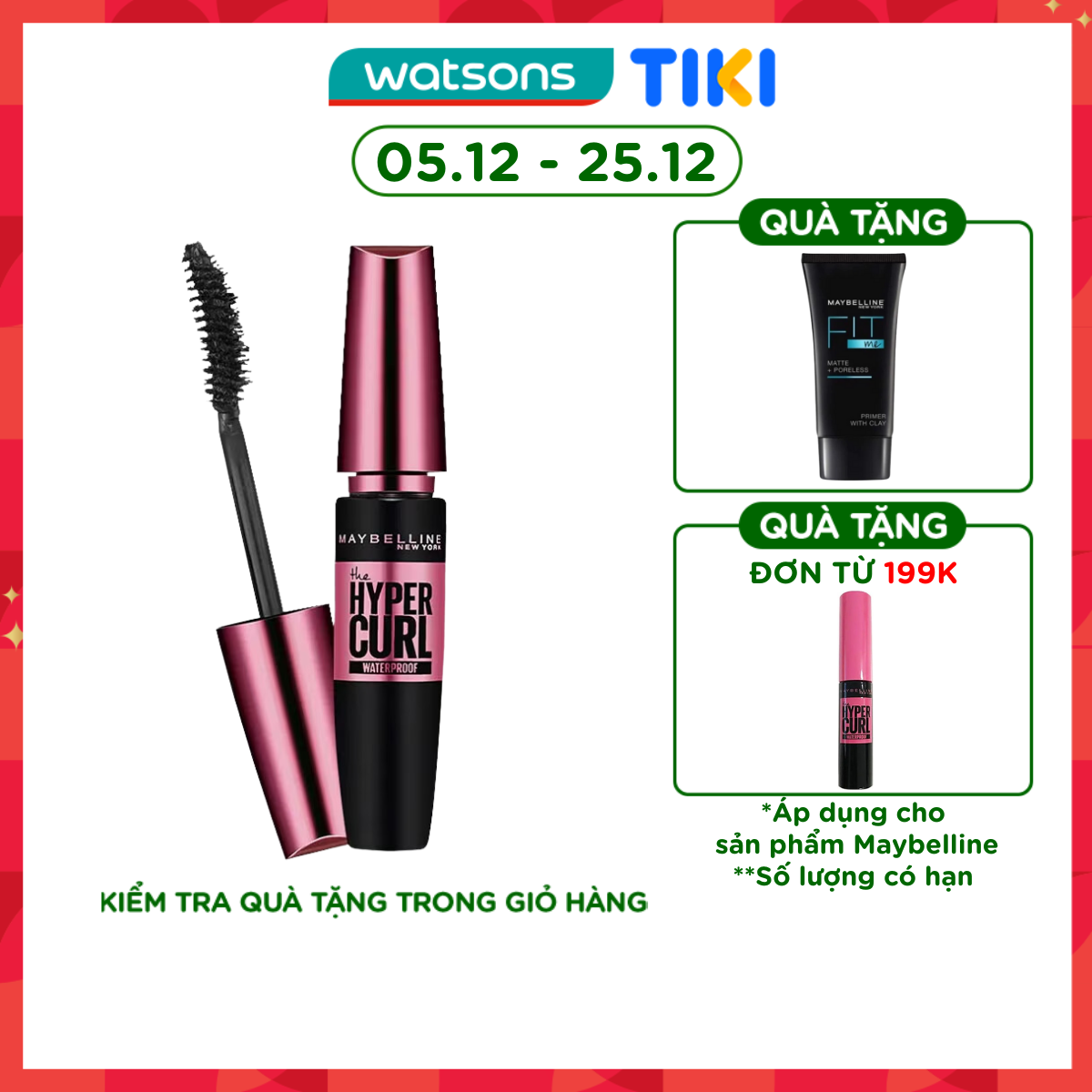 Mascara Maybelline New York Cong Mi Hypercurl 9.2Ml - Đen