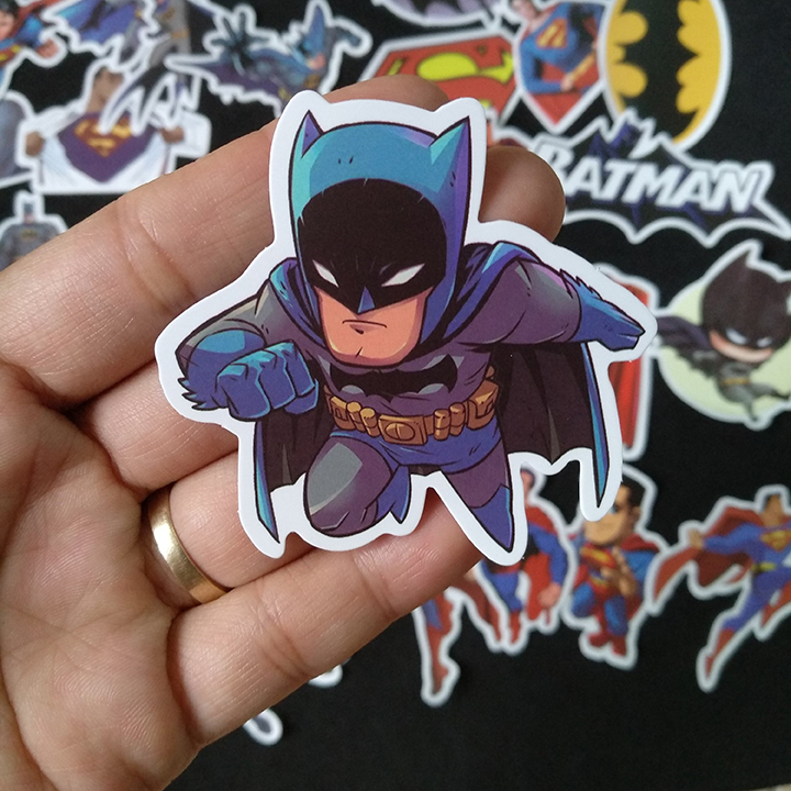 Bộ Sticker dán cao cấp chủ đề BATMAN - SUPERMAN - Dùng dán Xe, dán mũ bảo hiểm, dán Laptop