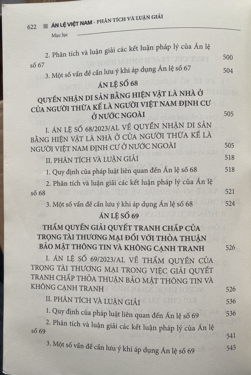 Án Lệ Việt Nam - Phân Tích  và Luận Giải ( Từ Án lệ số 44 đến Án lệ số 70 ) Tập 2