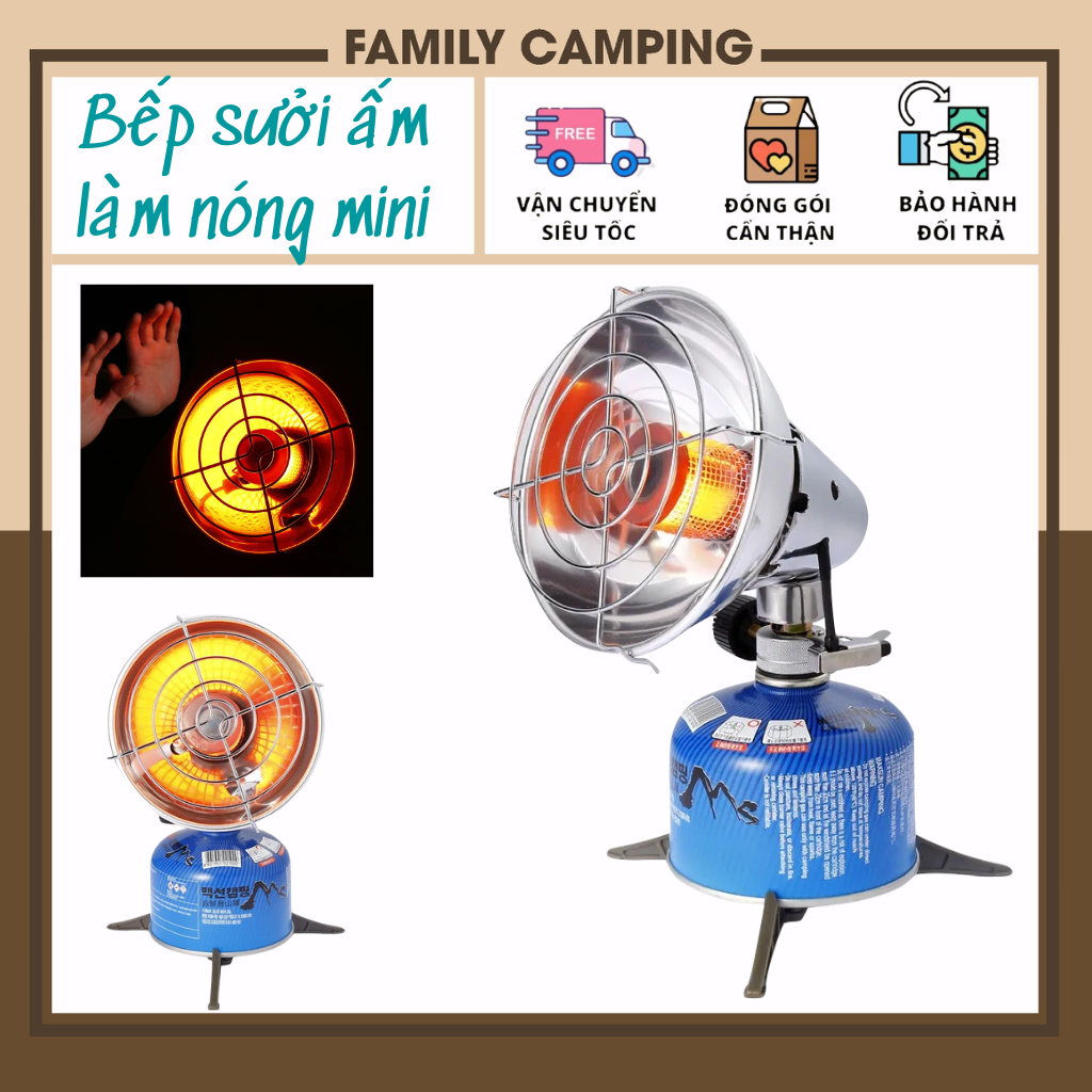 Bếp Lò Sưởi Ấm Mini Bằng Gas Cho Hoạt Động Cắm Trại Dã Ngoại Câu Cá Ngoài Trời Sinh Tồn Khẩn Cấp