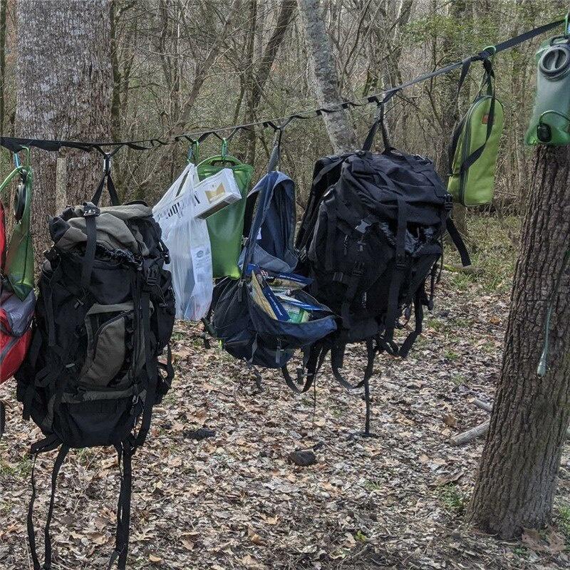 Multifunctional Tent Rope Lanyard Lamp Hanging Tool Hiking Clothesline With Carabiner Camping Accessories Outdoor Camping Tools