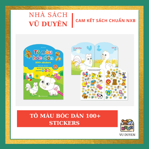 Sách - Tô Màu Bóc Dán 100+ Stickers Song Ngữ Anh - Việt Cho Bé Từ 2-10 Tuổi ( Bộ 6 cuốn )