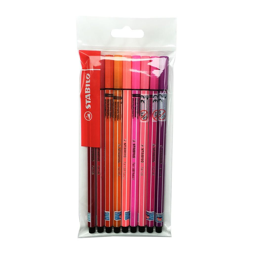 Bộ 9 cây bút lông STABILO Pen 68 màu đỏ (PN68/RD-C9)